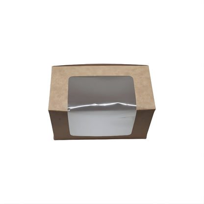 Kraft 6x3x4 Window Cupcake Box with Insert