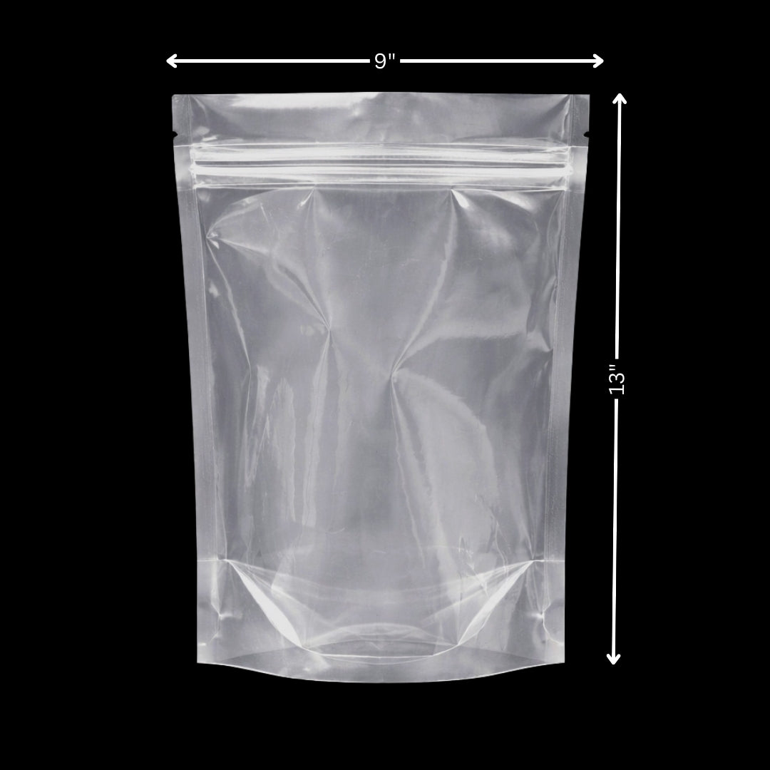 Stand Up Zipper Pouch Extra Clear 10 x 14