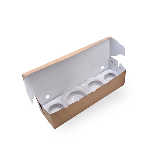 PNS  12x3.75x3.5 Kraft  Dosa Box with 4 Cavity Insert