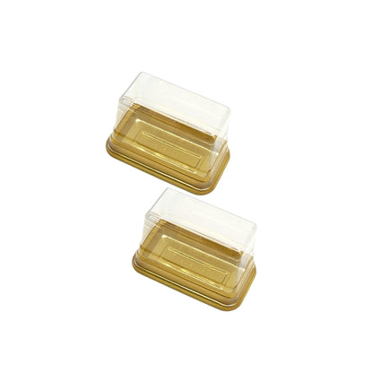PNS 1160 Pastry Rectangle HIPS Golden Tray with PET Dome Lid