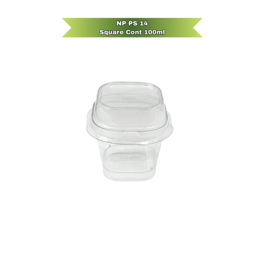 NP PS 14 Square Container 125ml With Lid
