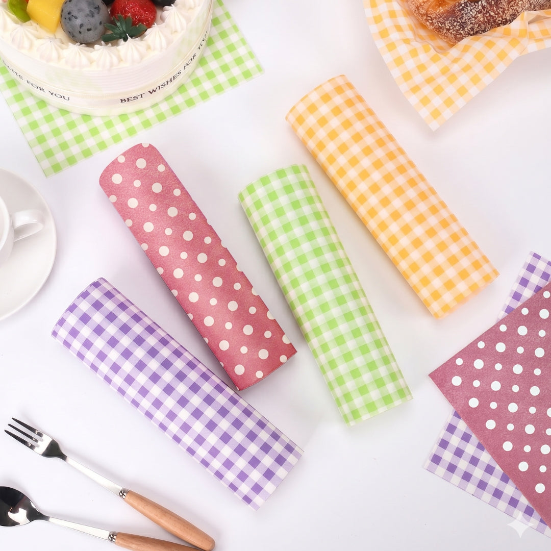 Bento Cake Liner ( Yellow Gingham)