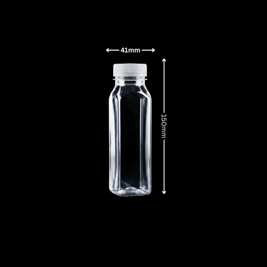 250ml Square PET Bottle with Lid (38mm)