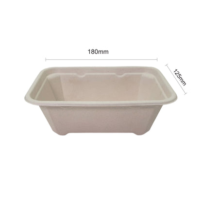 Bumboo 550ml Bagasse Rectangle Container With Lid