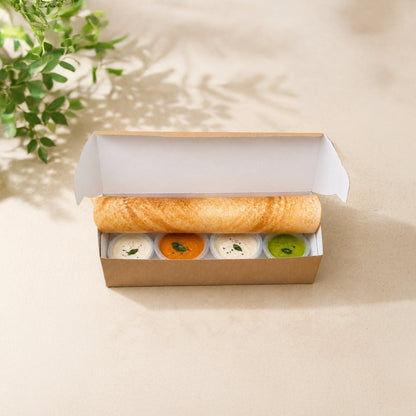 PNS  12x3.75x3.5 Kraft  Dosa Box with 4 Cavity Insert