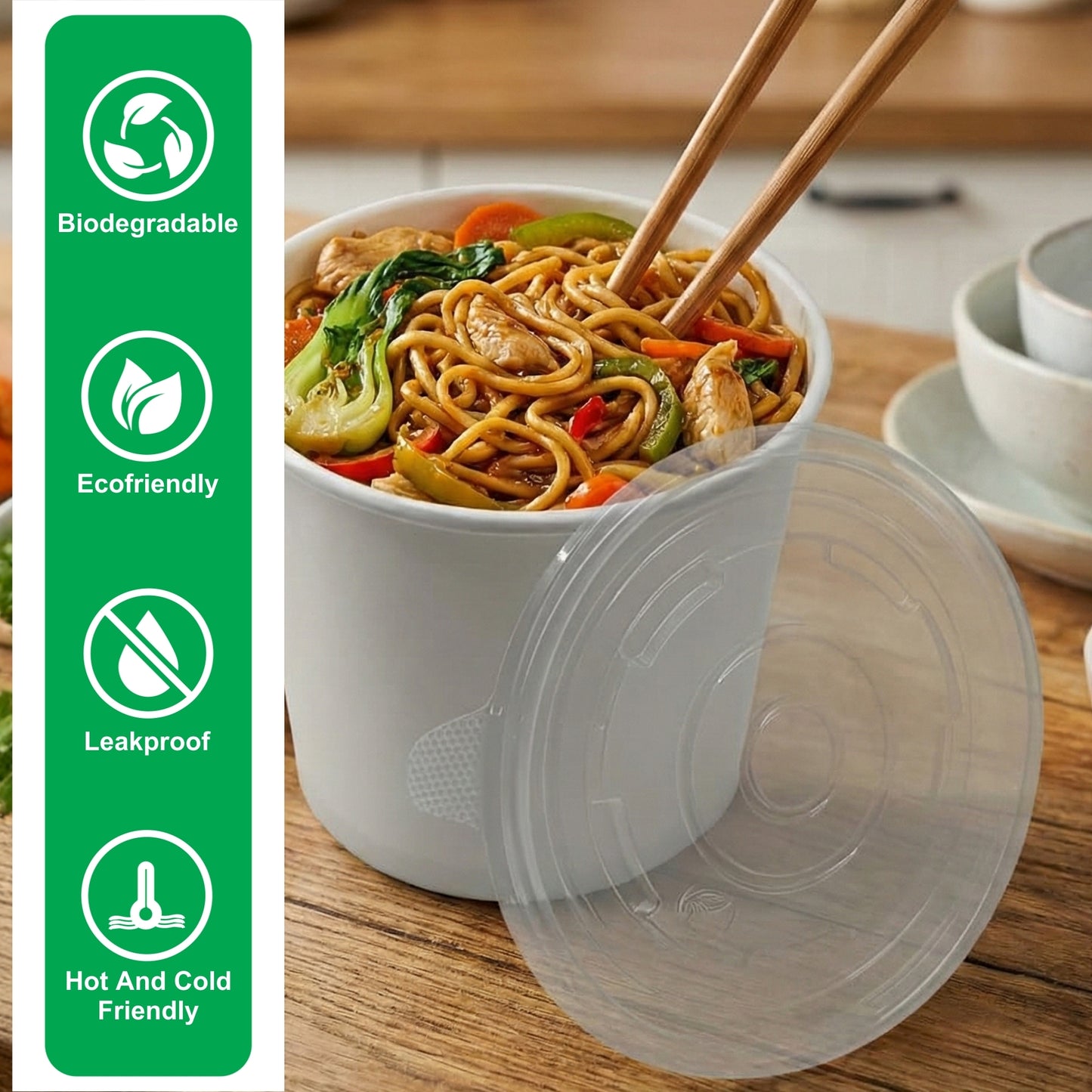 1200 ML White Round Paper Container