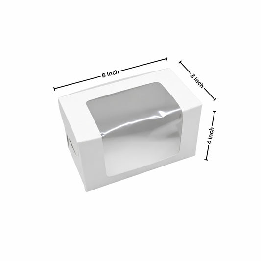 ITC 6x3x4 Inch Window 2 Cupcake Box with Insert