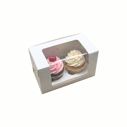 ITC 6x3x4 Inch Window 2 Cupcake Box with Insert