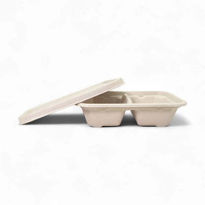 Bumboo 2CP 550ml Bagasse Rectangle Container With Lid