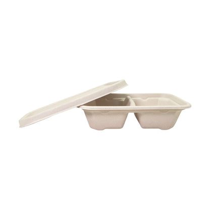 Bumboo 2CP 550ml Bagasse Rectangle Container With Lid