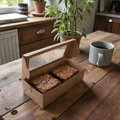 Kraft 6x3x2 Window Brownie Box