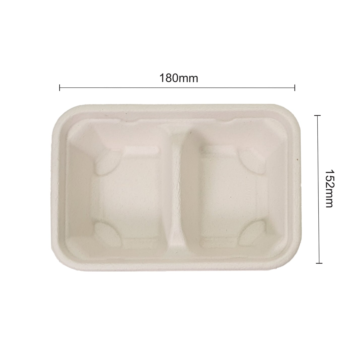 Bumboo 2CP 550ml Bagasse Rectangle Container With Lid