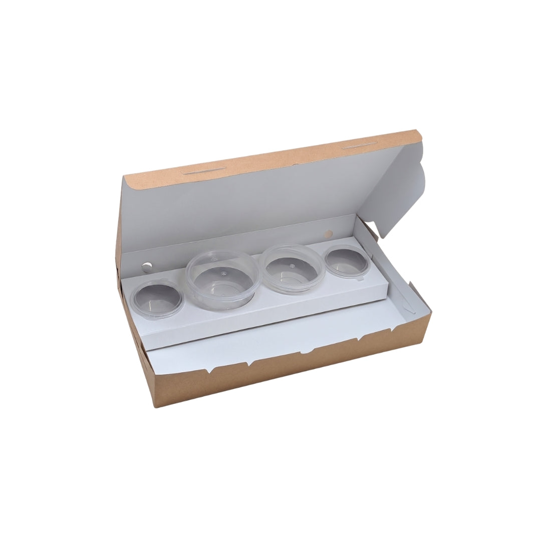 PNS 12x7x2 Kraft Dosa Box with 4 Cavity Insert
