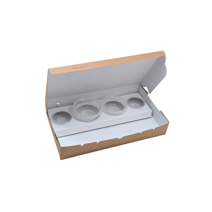 PNS 12x7x2 Kraft Dosa Box with 4 Cavity Insert