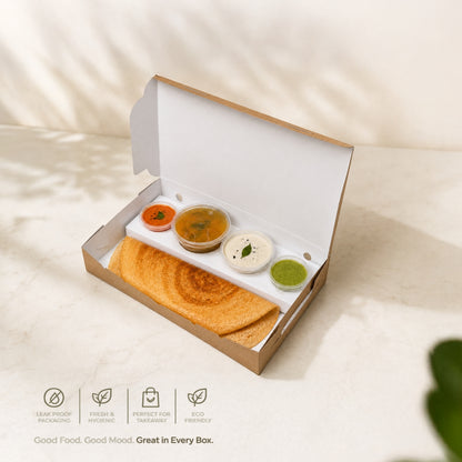 PNS 12x7x2 Kraft Dosa Box with 4 Cavity Insert