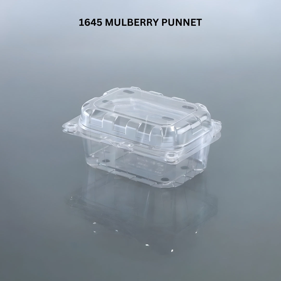 Mulberry Punnet (PET Clamshell Container)