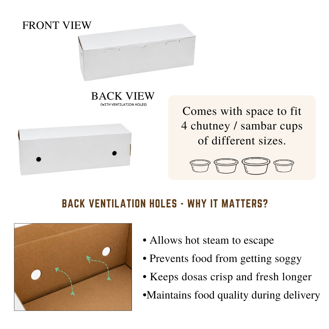 PNS  12x3.75x3.5 White Dosa Box with 4 Cavity Insert