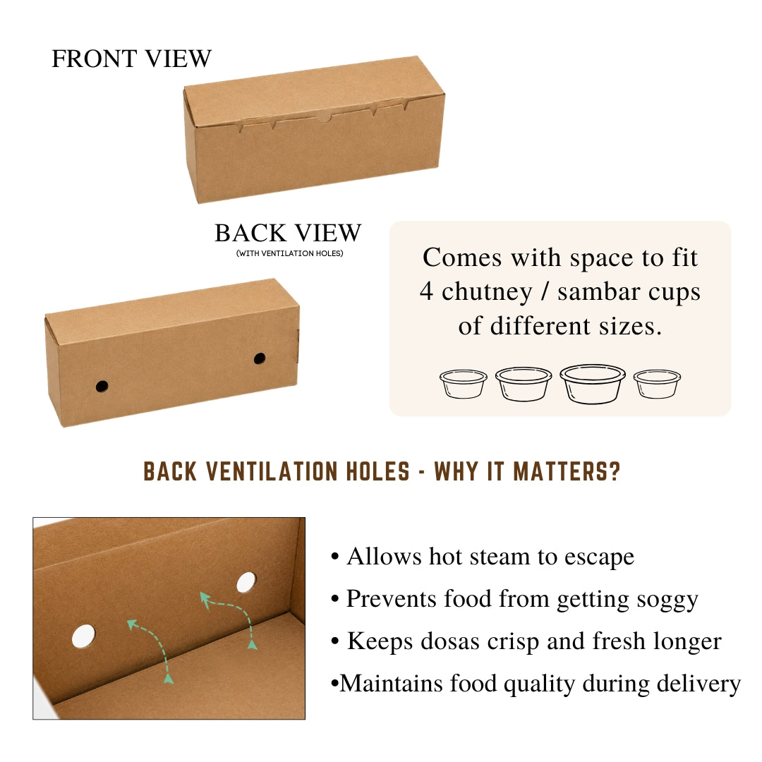 PNS  12x3.75x3.5 Kraft  Dosa Box with 4 Cavity Insert