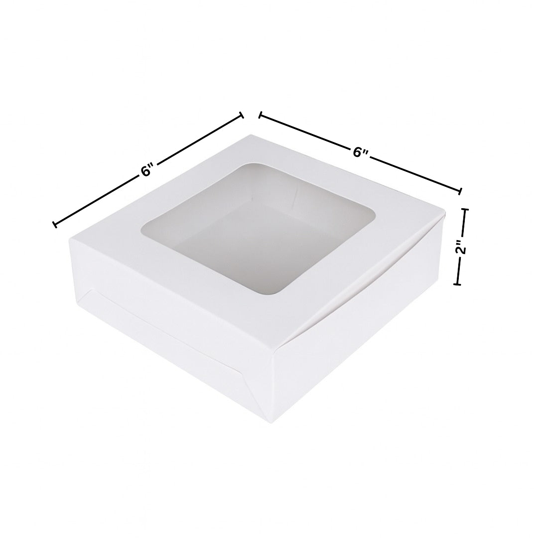 ITC 6x6x2 Inch Window Brownie Box 4 Brownies