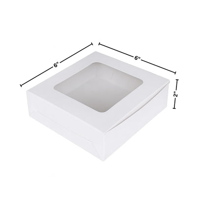 ITC 6x6x2 Inch Window Brownie Box 4 Brownies