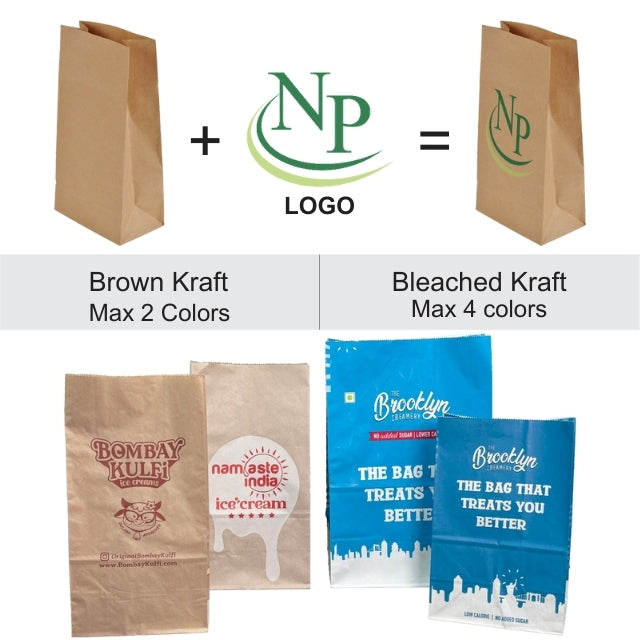 6x4x12" Brown SOS MF Kraft Bag – 80 GSM, 24 BF