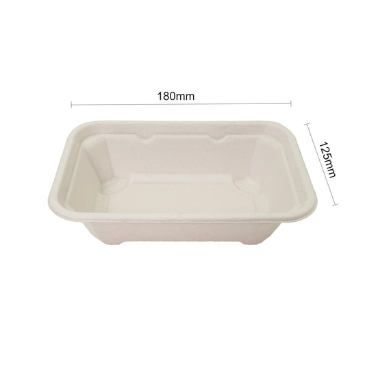 Bumboo 650ml Bagasse Rectangle Container With Lid