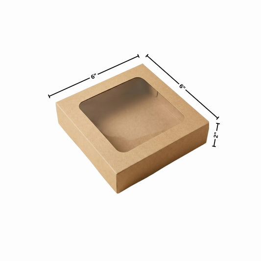 Kraft 6x6x2 Window Brownie Box