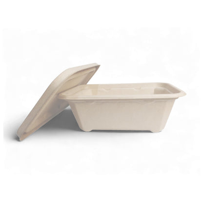 Bumboo 750ml Bagasse Rectangle Container With Lid
