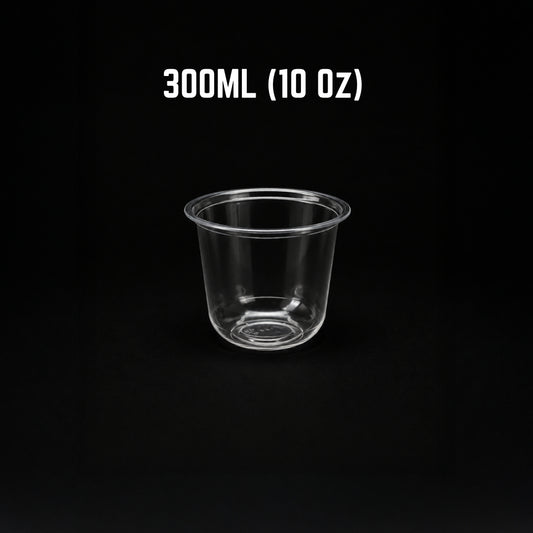 300ML (10 Oz) U-Shape PET Glass
