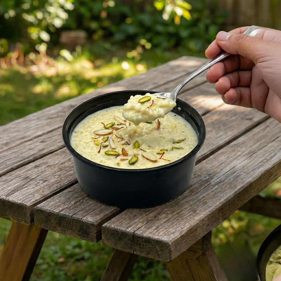 750ml Black Tamper Proof Flat Round Container with Lid