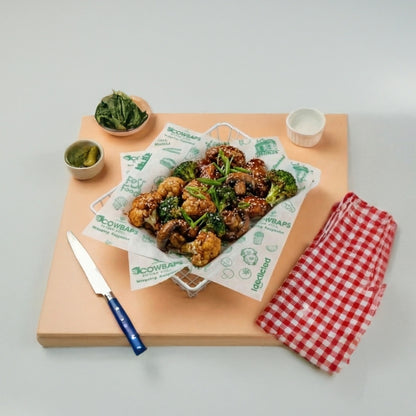 Ecowrap Printed Cut Sheet 10 x 10 inch Green color (250 Sheets) Butter Paper