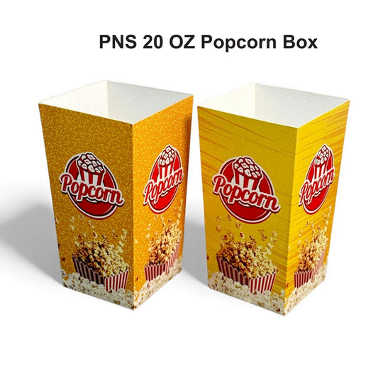 PNS 20 OZ Popcorn Box Printed (Yellow Color)