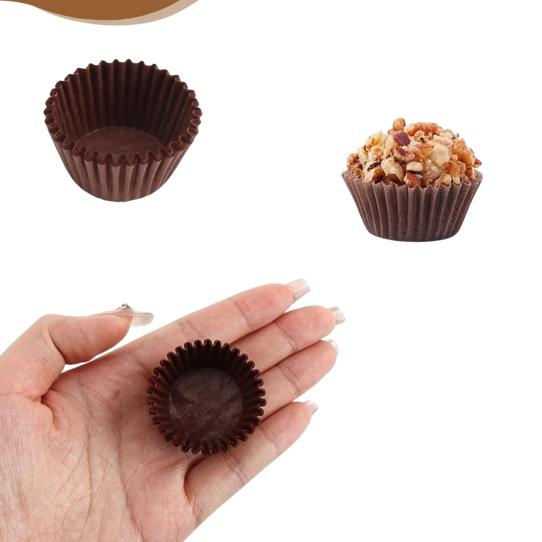 Round Cup Brown Plain & Brown Printed 30mm