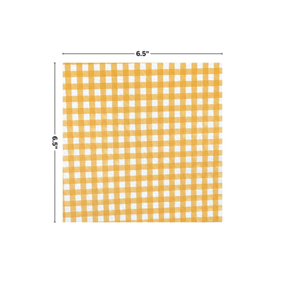 Bento Cake Liner ( Yellow Gingham)