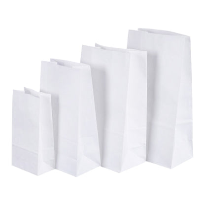 7x5x12" White SOS Bleached Kraft Bag – 70 GSM, 26 BF