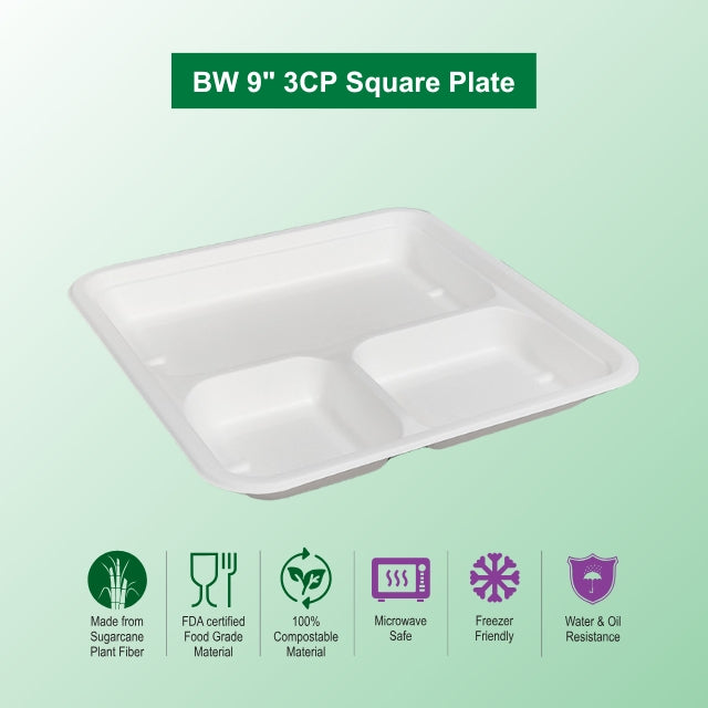 BW 9" 3CP Square Plate