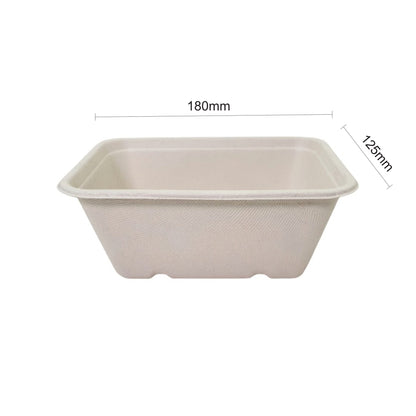 Bumboo 1000ml Bagasse Rectangle Container With Lid
