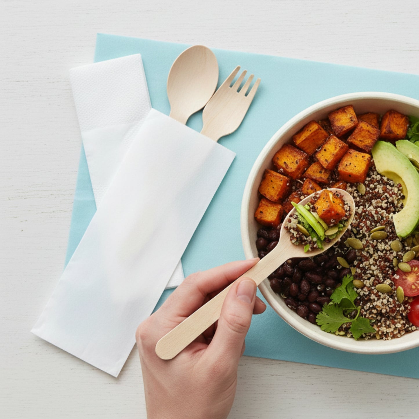 Cutlery Set No.2 (16 cm Spoon + Fork + Tissue)