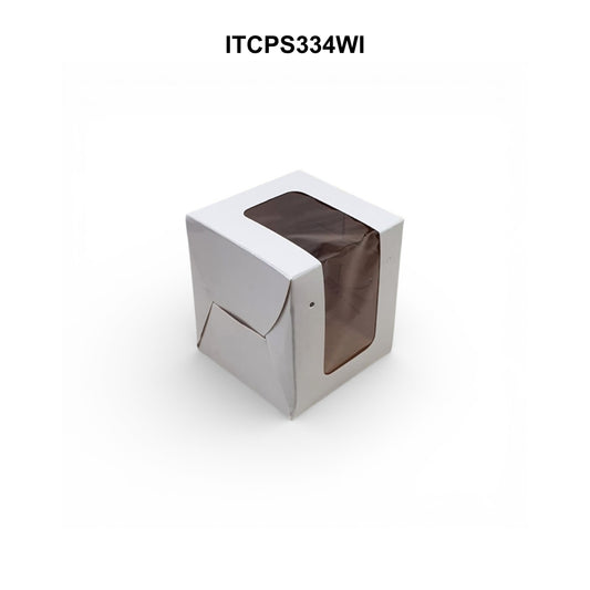 ITC 3x3x4 Inch Window 1 Cupcake Box with Insert