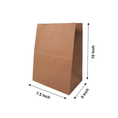 7.5x5x10" Brown SOS MF Kraft Bag – 80 GSM, 24 BF