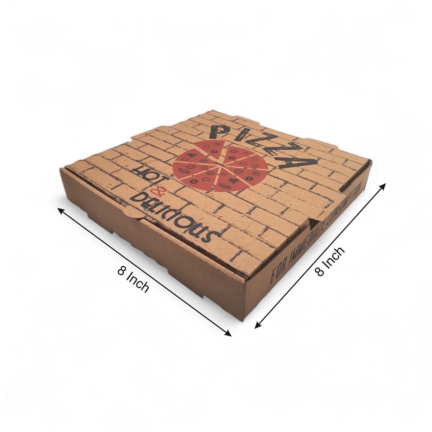 Brown 8 inch Pizza Box