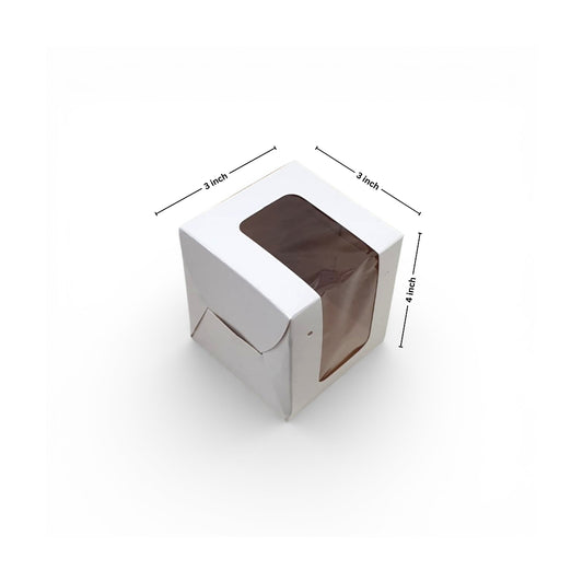 ITC 3x3x4 Inch Window 1 Cupcake Box with Insert