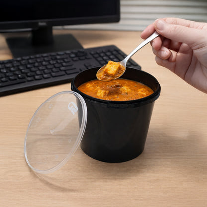 750ml Black Tamper Proof Round Container with Lid