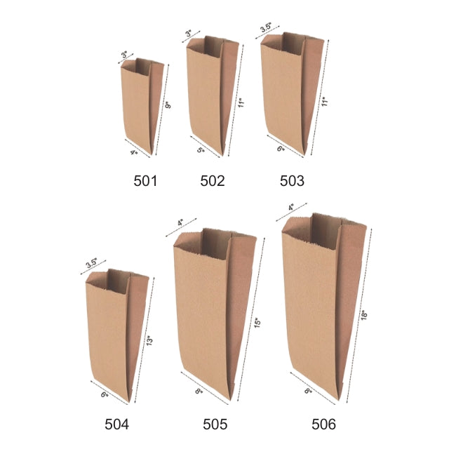 502 V Bottom MF Kraft Bag