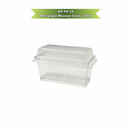 NP PS 15 Rectangle Mousse Container 130ml with Lid