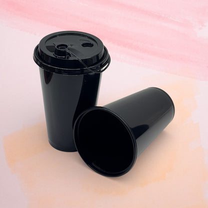 500 ml Paknserve Black Sipper Container with Black Lid (90D)