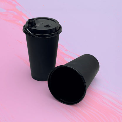 500 ml Paknserve Black Sipper Container Frosted Finish with Black Lid (90D)