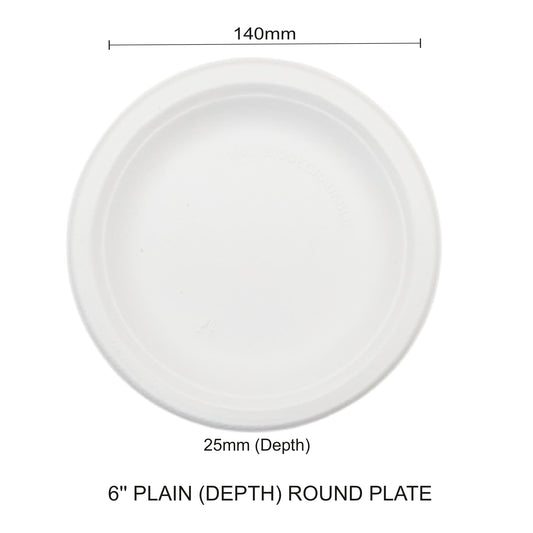 BW 6" Depth Round Plate (140mm)