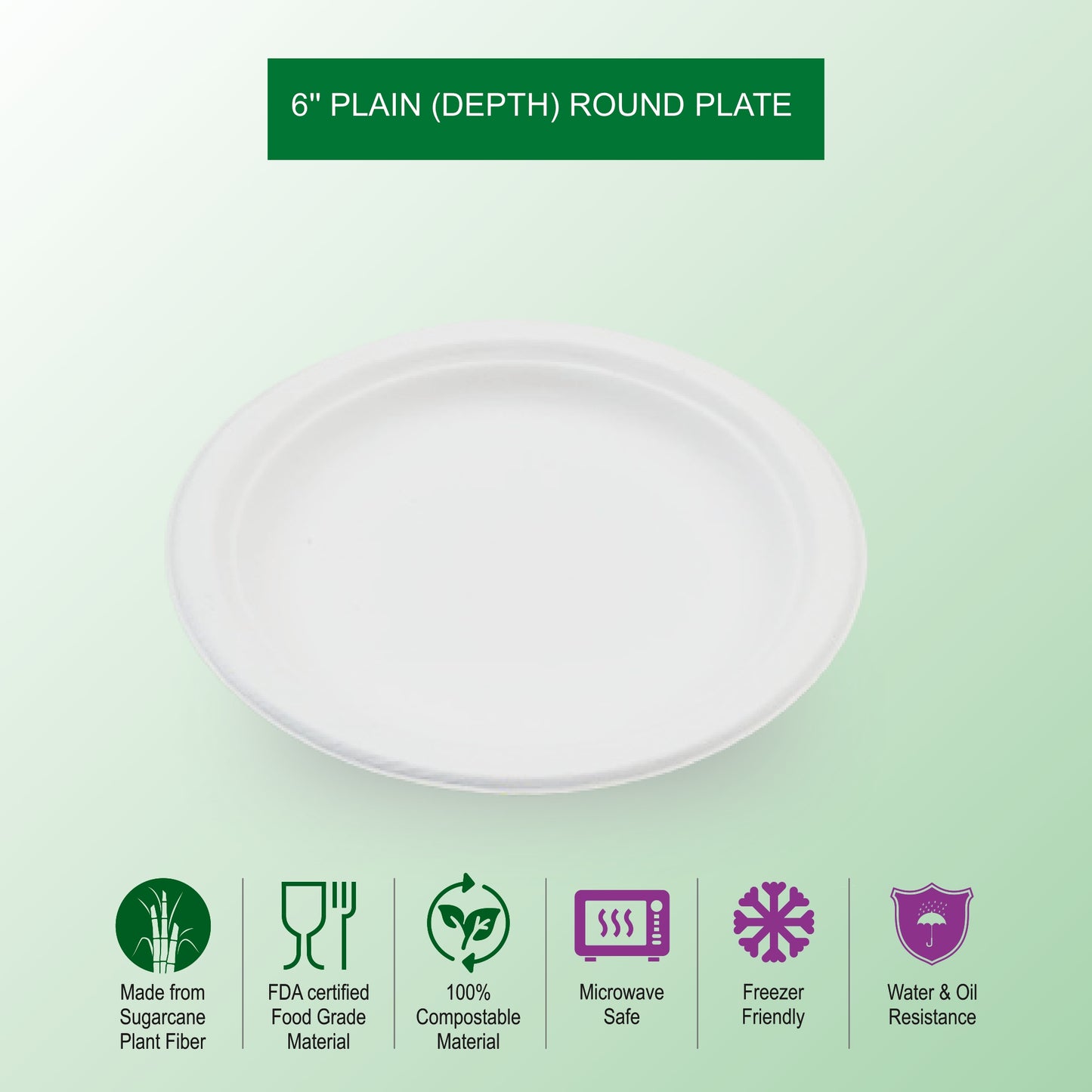 BW 6" Depth Round Plate (140mm)