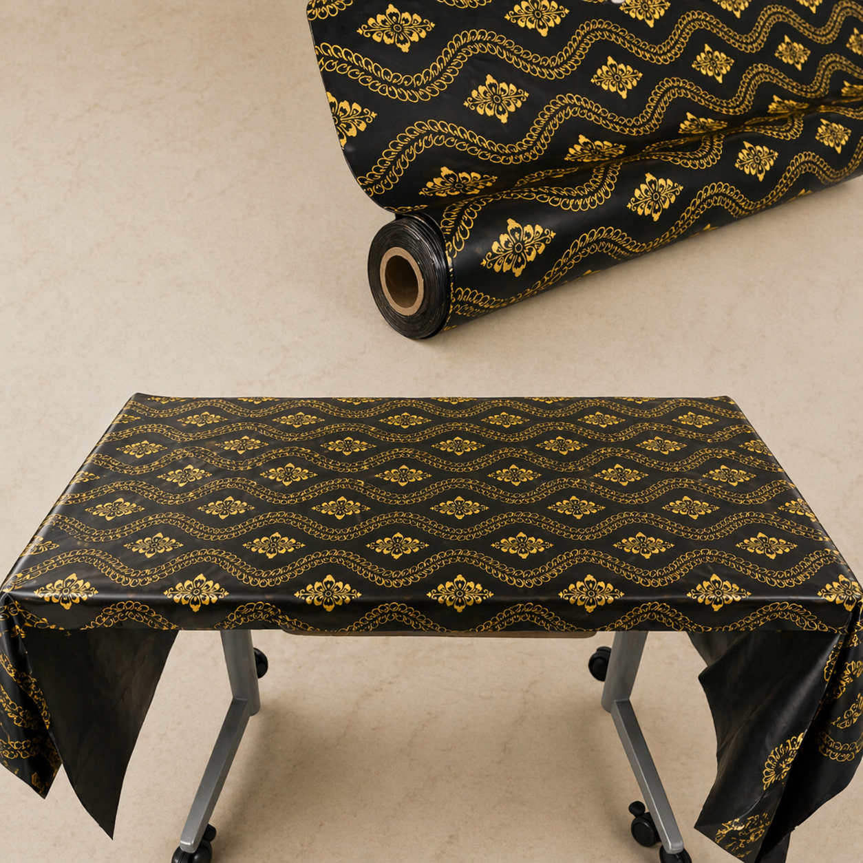 Wavy Design Table Roll ( GOLD , BLACK)